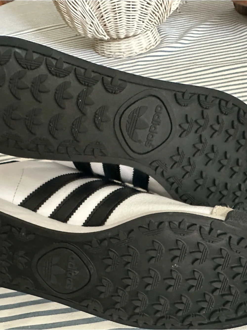 adidas Samoa White with Black Stripes Men's Sneakers